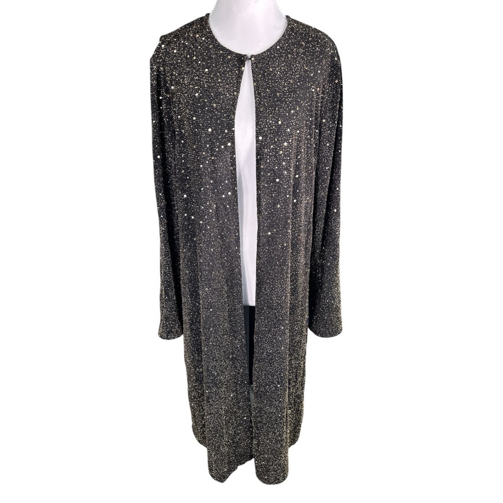 Anne Klein Black and Silver Cardigan M